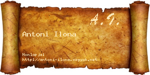 Antoni Ilona névjegykártya